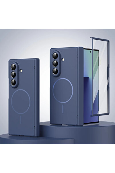 Choice10 Galaxy Z Fold7 Blue Hinge Protective Magnetic Phone Case for Z Fold ...