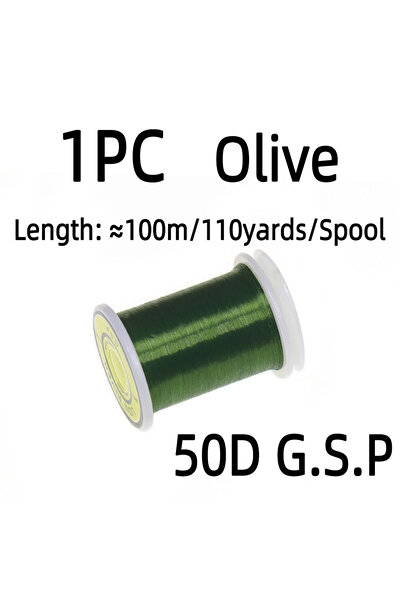 Choice 1PC Olive 100m/Spool 50D GSP Fly Tying Polyethylene Floss Thread High ...