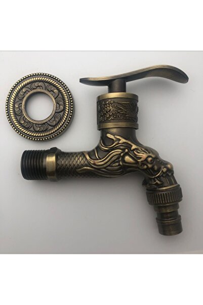 Choice4 Qinggu Dragon Head Outdoor Faucet Carving Wall Mounted Zinc Alloy Ant...