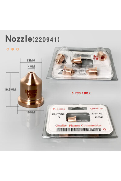 Choice5 Nozzle 220941 Plasma Cutting Consumables 45-65-85-105 Electrode 22077...