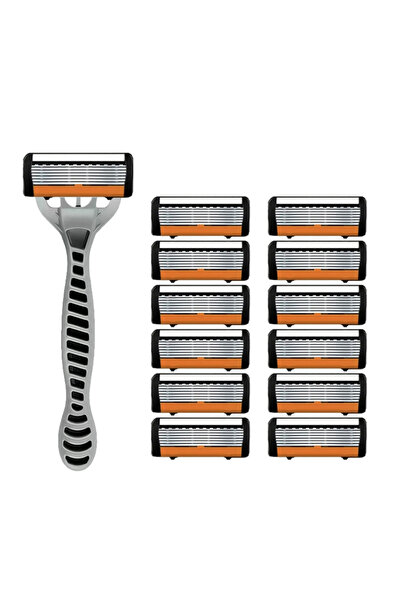 Choice4 1 handle 12 blades NEW Shaver Men Razor Shaving 6 Layer Stainless Bla...