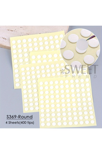 Choice S369-Round 4pcs 400 Tips Transparent Double-sided Adhesive Tape Tracel...