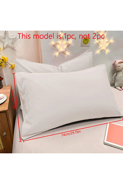 Choice 48x74cm Pure white 1 Piece Of Matte Solid Color Pillowcase, Bedroom Po...