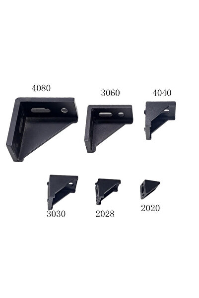 Choice 5pcs 4080 5pcs/10pcs 3030 Corner Bracket Fitting Black Angle Aluminum ...