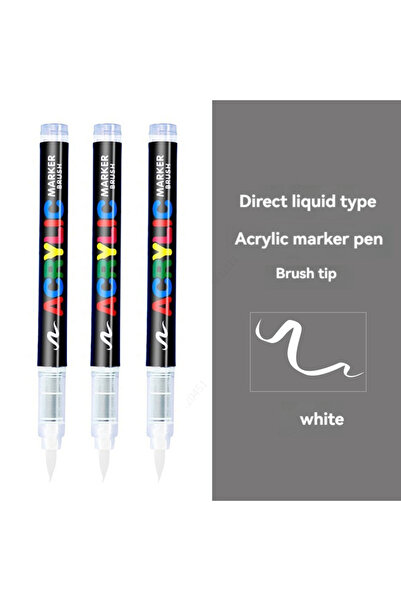 Choice white-3Pcs 3Pcs White Marker Paint Pens set Permanent Brush Pen for Ar...