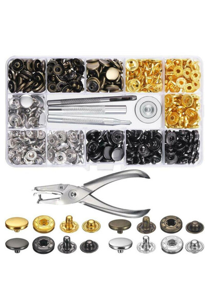 Choice4 120pcs Pliers set Snap Fasteners Kit 12.5mm Metal Snap Buttons for Cl...