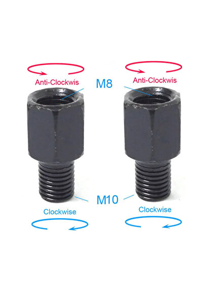 Choice17 زوجان من محولات مرايا الدراجات النارية السوداء M8M10(LR) M10 10MM M8...