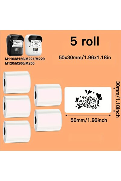 Choice1 5Rolls-50x30mm 5Rolls M110/M200/M220/M221 Multifunctional Self-Adhesi...
