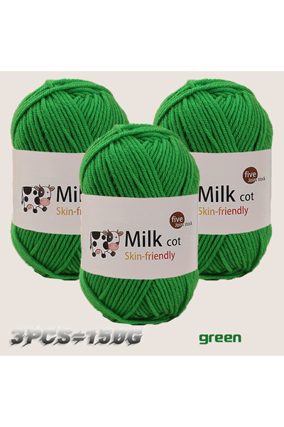 Choice 50 Big Green 150g milk yarn handmade medium coarse DIY weaving yarn ba...