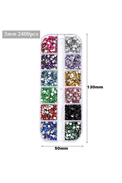 Choice Clear 3mm 2400pcs 2mm AB Jelly Rhinestones Set Round Resin Flatback Co...