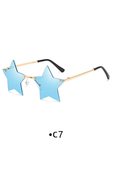 choice2 C7 Rimless Star Shape Sunglasses Trendy Sun Glasses for Women & Men P...