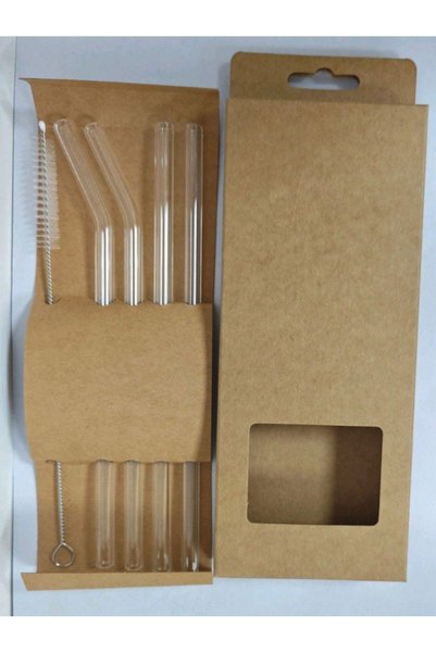 Choice 4clear and1 Glass Smoothie Straw with Straw Brush Reusable Clear Drink...