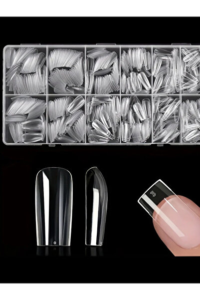 Choice 600Pcs Medium Square Nail Tips, 600 Pieces, Transparent Gel Nail Tips,...