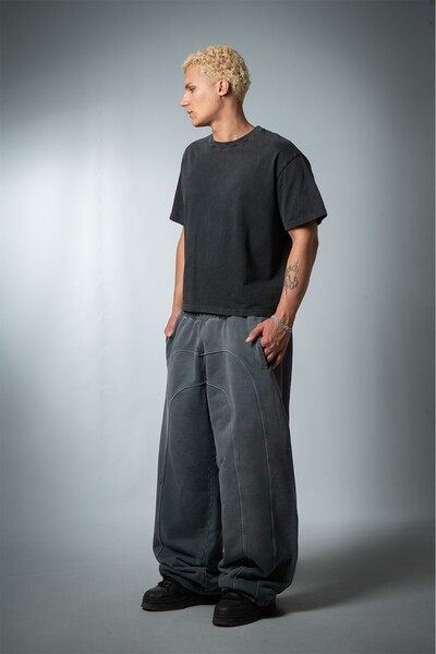 Crupt Studio Gravity Acid Washed Stoperli Super Baggy Erkek Eşofman Altı