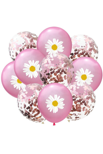 Choice 12INCH Pink 10pcs 12inch Fresh Daisy Latex Balloon Clear Confetti Late...