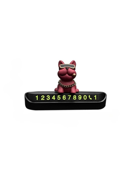 Choice1 red Cute Funny Bulldog Car Temporary Parking Number Plate - Dashboard...