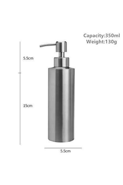 Choice 350MLsilver Liquid Soap Dispenser Bottle Gel Bottle 304 Stainless Stee...