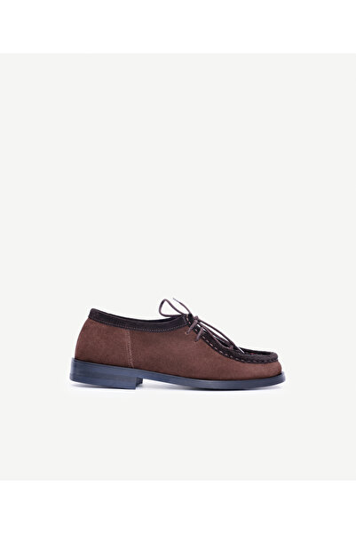 Yargıcı Mirror Movable Laced Leather Flat Shoes