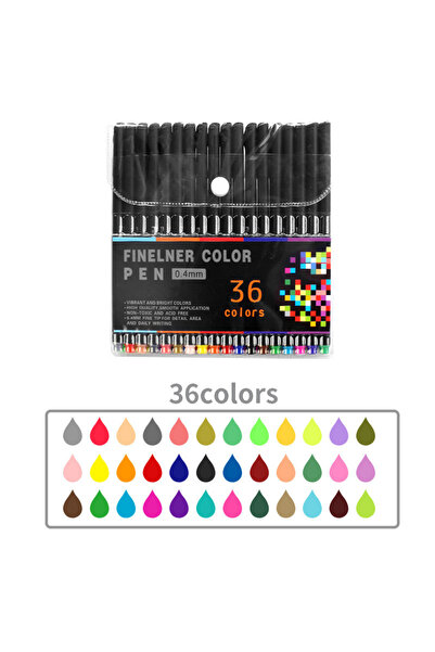 Choice 36colors 1 Box of Colored Hook Pens Hand Account Tracing Pens Art Wate...