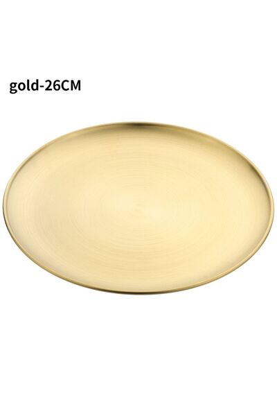 Choice 26CM gold Stainless Steel Metal Dining Disc Round Bone Spitting Dish H...