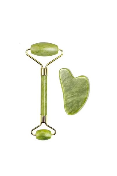 choice2 A Set Guasha Natural Stone Massage Face Jade Roller Gua Sha Massage T...