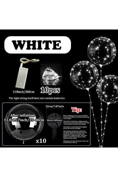 Choice Other white 10pcs 10pcs LED Bobo Balloon (without battery) for wedding...