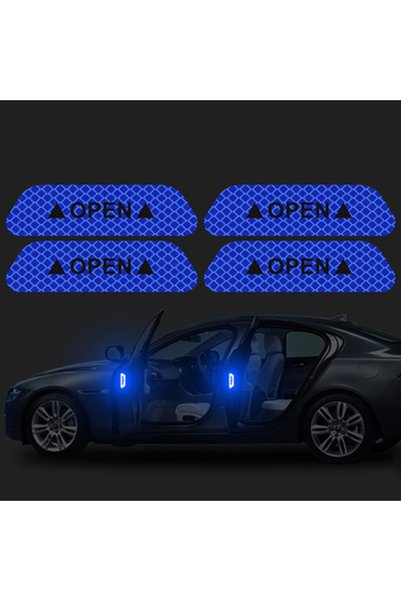 Choice10 8Pcs Blue 12Pcs Reflective Car Door Sticker Safety Opening Warning R...