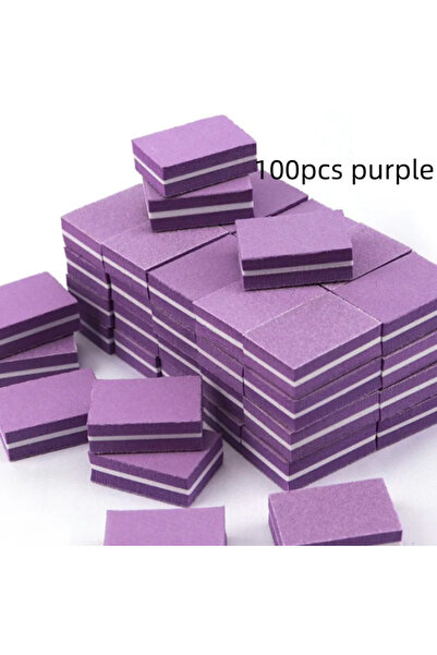 Choice5 100pcs purple 10/50/100pcs mix Square Sponge Nail File Block Double-s...