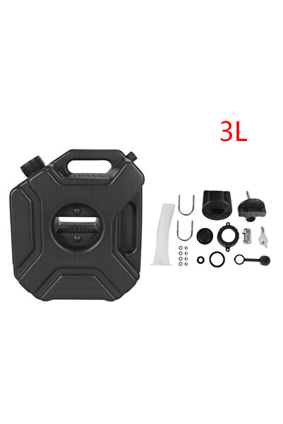 Choice5 3L Black With Lock 3L/5L Portable Plastic Cans Gas Fuel Tank Emergenc...
