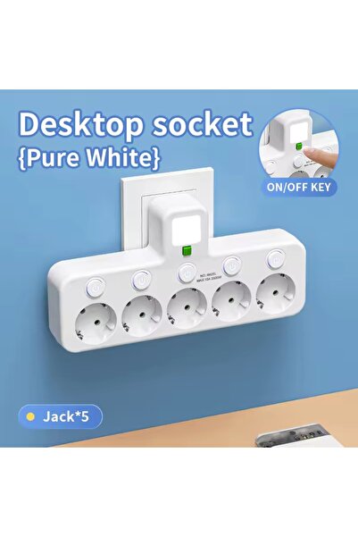 Choice8 AS PIC SHOW EU Plug Outlet 4 Sockets Multitap Wall Power Strip Electr...