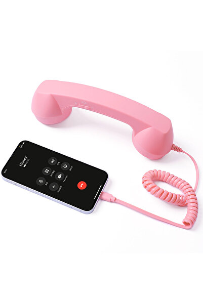 choice2 pink Retro Type C Telephones Handset Cell Phone Receiver Mic Micropho...