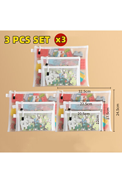 Choice As shown 9 PCS SET 1-30 PCS Mesh Zipper File Bag Waterproof Moisture-p...