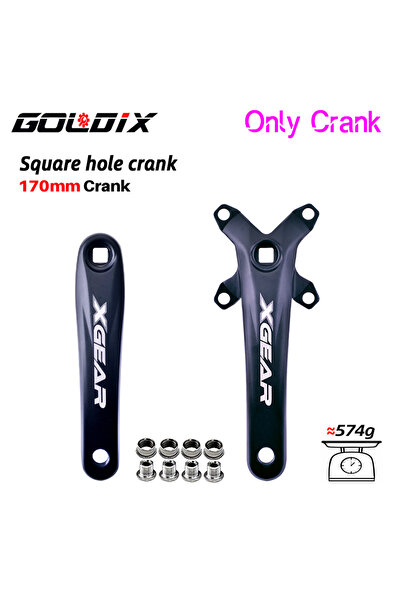 Choice 170mm Crank GOLDIX Square Hole Bicycle Crankset 104BCD Single Chainrin...