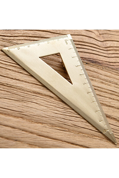 Choice Acute Angle Retro Brass Straight Rulers Centimeter Inches Metal Triang...