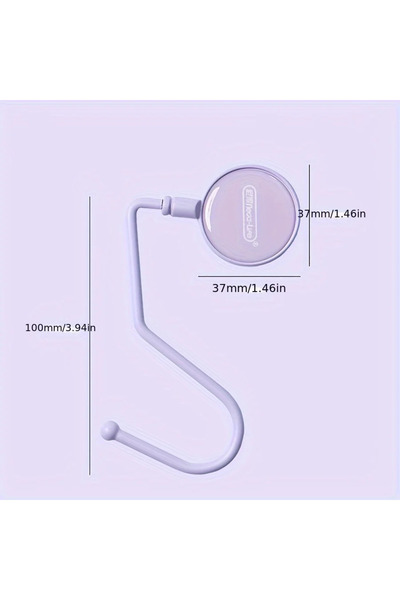 Choice Purple Book Bag Hook Office Desk Non-Stick Traceless Desktop Storage H...