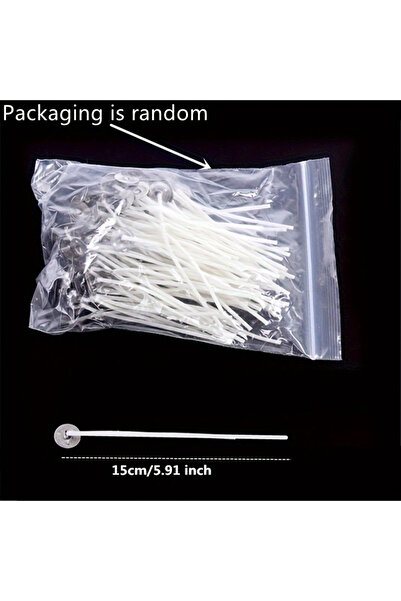Choice 15cm 100Pcs Functional Smokeless Candle Wicks - Large Wicks for Soy Wa...