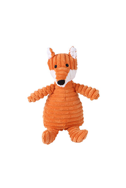 Choice Fox Corduroy Dog Toys for Small Large Dogs Animal Plush Dog Squeaky To...