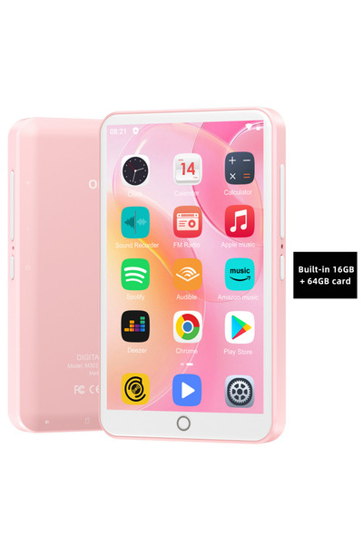 choice2 80GB pink 16GB/80GB MP3 Player Android 9.0 with Bluetooth and WiFi, 4...