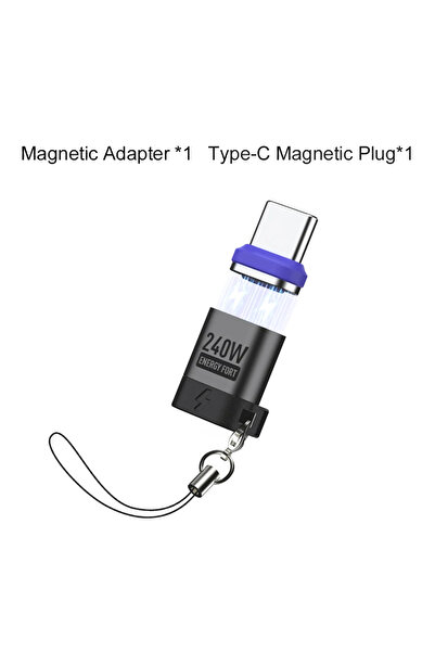 Choice محول x1 قابس x1 240 واط مغناطيسي بزاوية قائمة USB C ذكر أنثى محول 90 1...