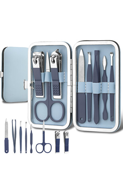 choice2 Blue 8 pcs Nail Clippers and Beauty Tool Portable Set, Martensitic St...