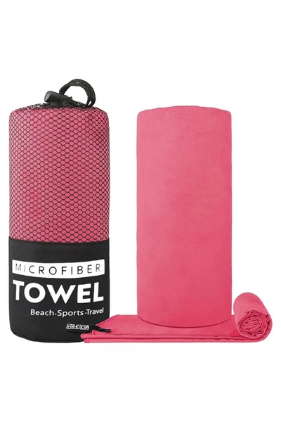 Choice71 80x180cm Rose Red Soft Solid Color Microfiber Towels Quick-Drying Fi...