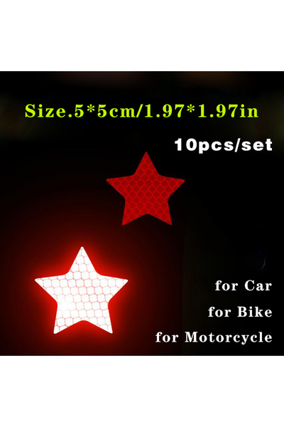 Choice Red 10pcs/set Car Bumper Reflective Safety Strip Stickers Car Star Ref...