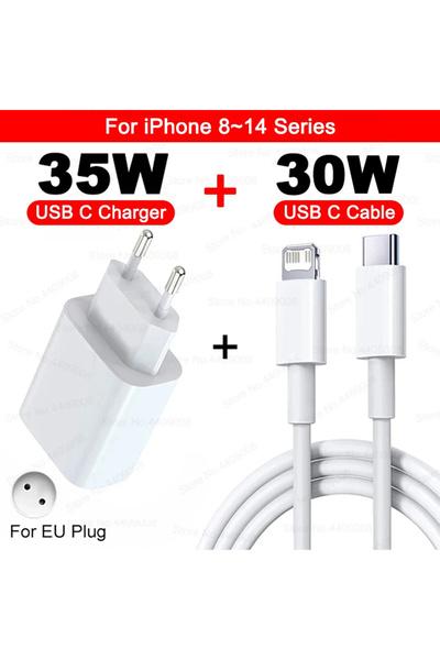 Choice EU For iPhone 8-14 PD 35W USB C Charger For iPhone 16 15 14 Plus 13 12...