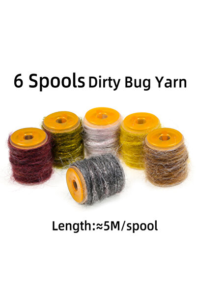 Choice TYPE B Packaging ICERIO 6 Colors/Set Dirty Bug Yarn Mottled Dubbing Th...