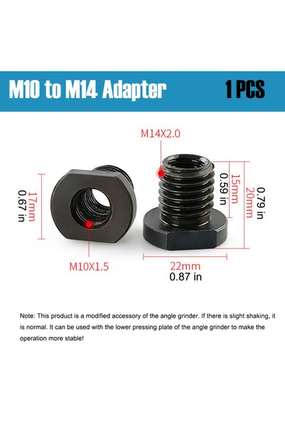 choice2 M10 to M14-1 PCS Angle Grinder Thread Conversion Adapter M10 M14 16 N...