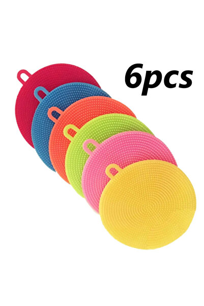 Choice 6Pcs Random Color 6Pcs Silicone Cleaning Brushes Soft Silicone Scourin...