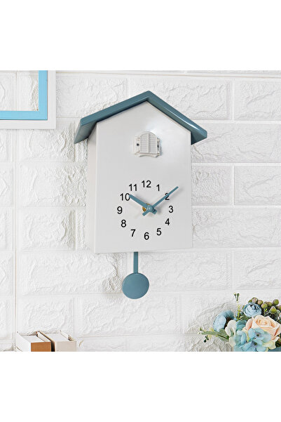 Choice Blue White 20x25cm Cuckoo Quartz Wall Clock Modern Bird Home Living Ro...