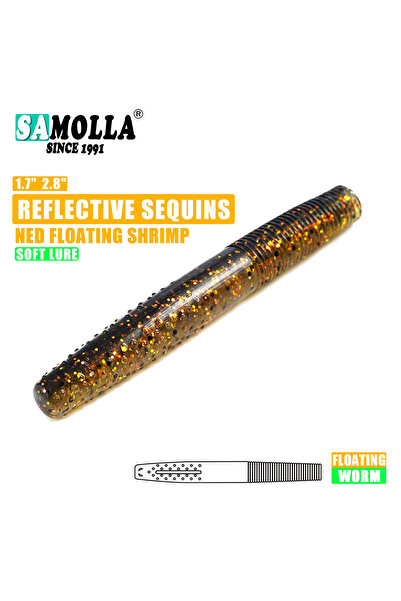 Choice 7CM 10PCS C SAMOLLA Floating Worms Bass Fishing Lure Soft Plastic Arti...
