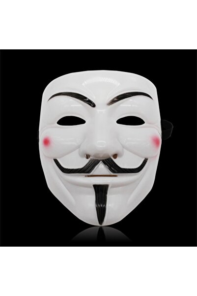 Choice1 قناع وجه أبيض 1 قطعة لعيد الهالوين أسود وأبيض V For Vendetta Hackers ...