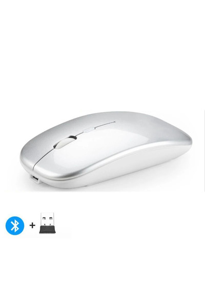 Choice Sliver Rechargeable Wireless Mouse Bluetooth-compatible 2.4GHz Dual Mo...